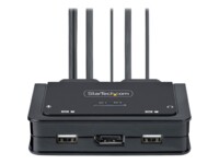 StarTech.com 2-Port USB-C Cable KVM , 4K 60Hz DisplayPort Output, Compact KVM 4ft/1.2m USB Type-C/Audio Integrated Cables, Bus Powered - Remote Push-Button/Hotkey ing (C2-D46-UC2-CBL-KVM) KVM / audio-switch Desktop