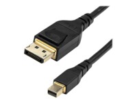 StarTech.com 6ft (2m) VESA Certified Mini DisplayPort to DisplayPort 1.4 Cable, 8K 60Hz HBR3 HDR, Super UHD mDP to DP 1.4 Cord, Slim (34 AWG) Ultra HD 4K 120Hz, Monitor/Video Cable - mDP to DP Cable (DP14MDPMM2MB) DisplayPort kabel 2m Sort