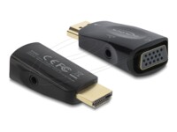 Delock Video / lyd adapter Sort