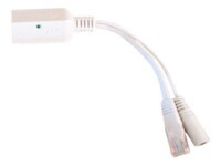 Mikrotik RBGPOE Gigabit PoE adapter with shielded connectors, supports 9-48V PoE