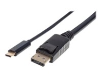 Manhattan USB-C to DisplayPort Cable, 4K@60Hz, 2m, Male to Male, Black, Three Year Warranty, Polybag DisplayPort kabel 2m Sort