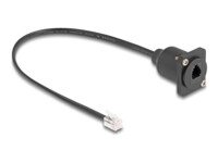 DeLOCK 30cm Forlængerkabel til telefon Sort