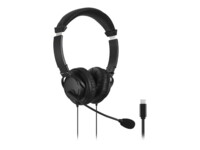 Kensington Hi-Fi USB-C Headphones with Mic Kablet Høretelefoner Sort