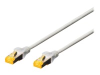 DIGITUS Professional CAT 6a Kabel med afskærmning med folie og kobberfletning (SFTP 25cm Patchkabel Grey