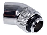 Alphacool Eiszapfen angled adaptor 45° rotatable G1/4 outer thread to G1/4 inner thread Kølervæske system tilslutnings adapter 1-pack Sølv