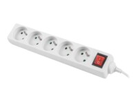 Lanberg Stikdåse 5-stik 10A Hvid 1.5m