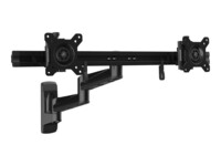 StarTech.com Wall Mount Dual Monitor Arm, Articulating Ergonomic VESA Wall Mount for 2x 24' Displays, Synchronized Adjustable Crossbar, Tilt/Swivel/Rotate, Double Screen Mount Bracket - Multi Monitor Wall Mount (ARMDUALWALL) Beslag 2 skærme 15'-24'