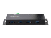 StarTech.com 4-Port Industrial USB 3.0 5Gbps Hub, Rugged USB Hub w/15kV Air/8kV Contact ESD and Surge Protection, DIN/Wall/Desk Mountable USB-A Hub, USB Expansion Hub with Locking Ports - Metal Construction (5G4AINDNP-USB-A-HUB) Sort