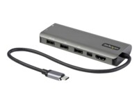 StarTech.com USB C Multiport Adapter, USB-C to HDMI or Mini DisplayPort 4K 60Hz, 100W Power Delivery Pass-Through, 4-Port 10Gbps USB Hub, USB Type-C Mini Dock, 12'/30cm Long Attached Cable - Works w/ Thunderbolt 3 (DKT31CMDPHPD) USB-C / Thunderbolt 3 Dock