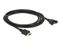 DeLOCK HDMI han -> HDMI hun kan skrues 2 m Sort