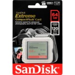SanDisk Extreme CompactFlash-kort 64GB 120MB/s