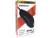 SteelSeries Rival 3 Optisk Kabling Sort