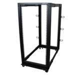 StarTech.com 25U Open Frame Server Rack - 4 Post Adjustable Depth (22' to 40') Network Equipment Rack w/ Casters/ Levelers/ Cable Management (4POSTRACK25U) Rack Sort