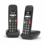 Gigaset E290 Duo Trådløs telefon Ingen nummervisning Sort