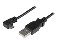 StarTech.com Right Angle Micro USB Cable - 1 ft / 0.5m - 90 degree - USB Cord - USB Charger Cable - USB to Micro USB Cable (USBAUB50CMRA) USB-kabel 50cm Sort