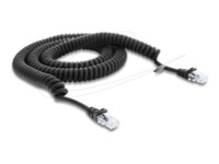 Delock RJ50 Coiled Cable male to male 3 m black