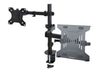 StarTech.com Monitor Arm VESA Laptop Tray, For a Laptop (4.5kg / 9.9lb) and a Single Display up to 32' (8kg / 17.6lb), Black, Adjustable Desk Laptop Arm Mount, C-clamp/Grommet Mount - VESA Monitor Mount (A2-LAPTOP-DESK-MOUNT) Monitor / notebook Monterings