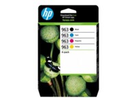 HP 963 4-Pack CMYK(4) Original Combo Sort, Cyan, Magenta, Gul 1000 sider Blæk
