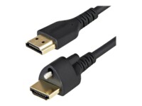StarTech.com 2m (6ft) HDMI Cable with Locking Screw, 4K 60Hz HDR 10, High Speed HDMI 2.0 Monitor Cable with Locking Screw Connector for Secure Connection, HDMI Cable with Ethernet, M/M - Adjustable M3.0 Screw (HDMM2MLS) HDMI-kabel med Ethernet 2m Sort