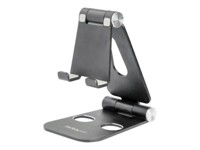 StarTech.com Phone and Tablet Stand - Foldable Universal Mobile Device Holder - Smartphones/Tablets - Adjustable Cell Phone Stand for Desk Skrivebordsstander Sort P/N: DK30CHPH