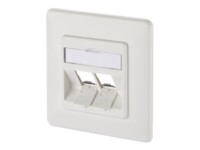 METZ CONNECT Keystone Anschlussdose UP 2 Port unbestuckt reinweiss