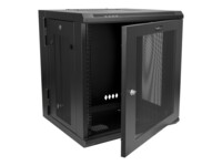 StarTech.com 12U 19' Wall Mount Network Cabinet - 20' Deep Hinged Locking IT Data Enclosure - Flexible Vented Rack w/Shelf - Depth Stativindelukkekabinet Sort