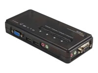 StarTech.com 4 Port Black USB KVM Switch Kit with Cables and Audio - desktop KVM Switch - VGA KVM Switch - USB KVM Switch 4 Port (SV411KUSB) KVM / audio-switch