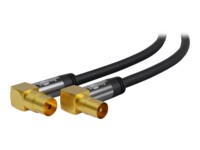 goobay Antennekabel Parsnoede skærmet koaksial 10m Sort Sort