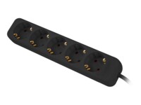 Lanberg Stikdåse 5-stik 10A Sort 1.5m