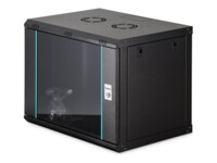 Szafa Digitus Szafa sieciowa wiszaca jednosekcyjna DIGITUS Dynamic 19' 9U, 600x450, szklane drzwi, czarny, niezmontowana, 60kg