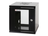 Intellinet Network Cabinet, Wall Mount (Standard), 15U, Usable Depth 500mm/Width 540mm, Black, Assembled, Max 60kg, Metal & Glass Door, Back Panel, Removeable Sides,Suitable also for use on desk or floor,19',Parts for wall install (eg screws/rawl plugs) n
