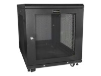 StarTech.com 12U 19' Server Rack Cabinet - 4 Post Adjustable Depth 2-30' Mobile Locking Vented IT/Data Network Enclosure w/Casters & Shelf Rack Sort