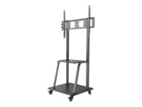 Manhattan Monitor/LFD Trolley Stand, 1 screen, 37-100', Vesa 200x200 to 800x600mm, Max 150kg, Black, Box Vogn med hjul TV / AV System 37'-100'