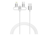 Verbatim 32394 USB-A to 2 x USB C/Micro USB-B/Lightning 1m Hvid