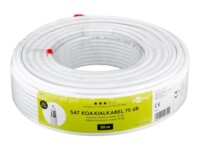 goobay Bulk antenne kabel Dobbelt afskærmet koaksial 50m Hvid Hvid