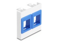 Delock Easy 45 Module with two Keystone Holders 45 x 45 mm, white / blue