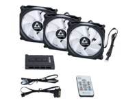 Chieftec CF-3012-RGB Systemkabinetblæsersæt 1-pack Sort Hvid 120 mm