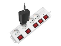 LogiLink Stikdåse 4-stik 16A Rød Hvid 1.5m