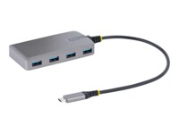 StarTech.com 4-Port USB-C Hub, USB 3.0 5Gbps, Bus Powered, USB Type-C to 4x USB-A Hub with Optional Auxiliary Power Input, Portable Desktop/Laptop USB Hub with 1ft (30cm) Attached Cable - USB Expansion Hub (5G4AB-USB-C-HUB) Grå