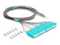 Delock Fibre Optic Pigtail Fanout Cable 12 x SC-UPC Simplex male to 12 x open cable ends 1 m