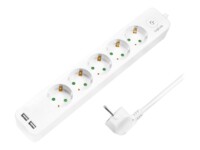 LogiLink Stikdåse 5-stik 16A Hvid 1.5m