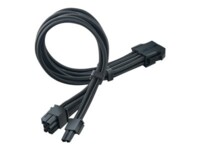 SilverStone 8 pin PCI Express-strøm med aftagelig 2 pin sektion (male) - 8 pin PCI Express-strøm (female) Sort 30cm Forlængerkabel til strøm