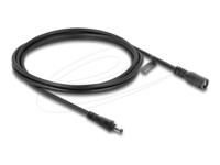 Delock DC Extension Cable 5.5 x 2.1 mm male to female with bayonet lock 18 AWG 2 m black