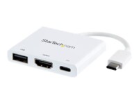StarTech.com USB-C to HDMI Adapter - White - 4K 30Hz - Thunderbolt 3 Compatible - with Power Delivery (USB PD) - USB C Dongle (CDP2HDUACPW) Videoadapter 60mm Hvid