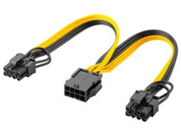 Power Supply Cable 8-Pin Female to Dual 6+2 Male for PCIe