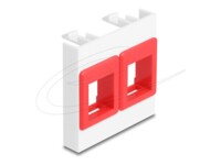 Delock Easy 45 Module with two Keystone Holders 45 x 45 mm, white / red