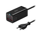 Baseus GaN3 Pro 2xUSB-C + 2xUSB wall charger, 100W (black)