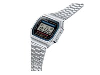 Casio A168WA Unisex-Uhr Digital mit Edelstahlarmband, silber