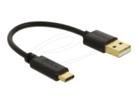 Delock USB Type-C kabel 15cm Sort