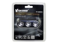 VAKOSS Splitter for socket, 3 sockets, 3A, DC 12V~24V TP-3263CK black